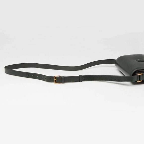 Yves Saint Laurent Green Smooth Leather Le 61 Framed Small Saddle Bag - Picture 4 of 12